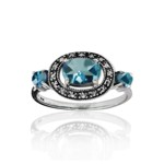 Marcasite and Blue Topaz 3-stone Ring Marcasite and Blue Topaz 3-stone Ring